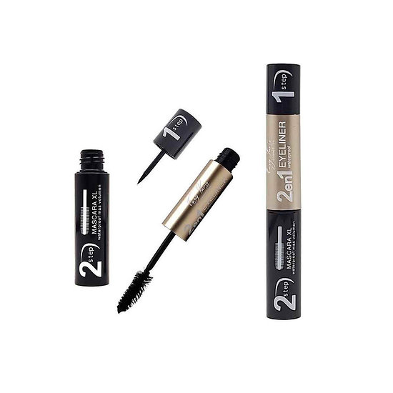Duo 2en1 Mascara xl et Eyeliner liquide noir Easy Paris Cosmetics