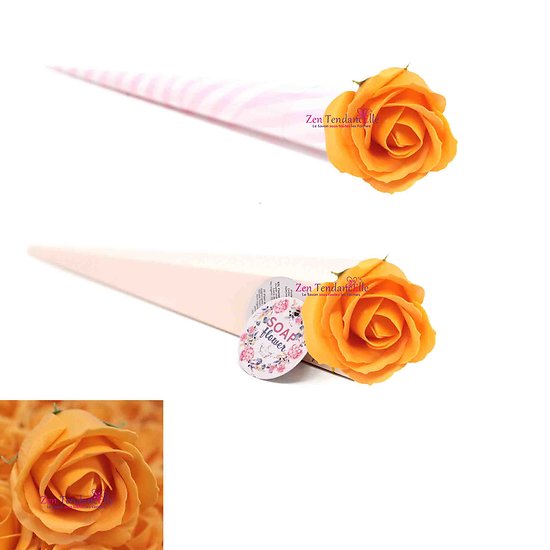 Fleur en savon Rose Abricot moyenne individuelle pour le bain