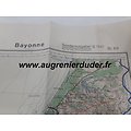 Carte routière Bayonne 1936 Allemagne wwII