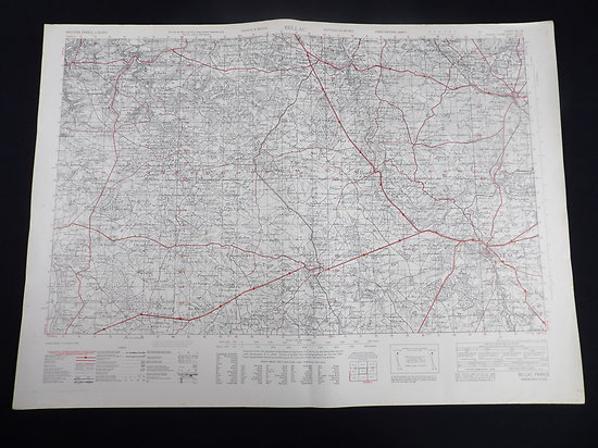 carte US secteur Bellac 1944