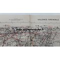 Carte Valence Grenoble 1943 US wwII