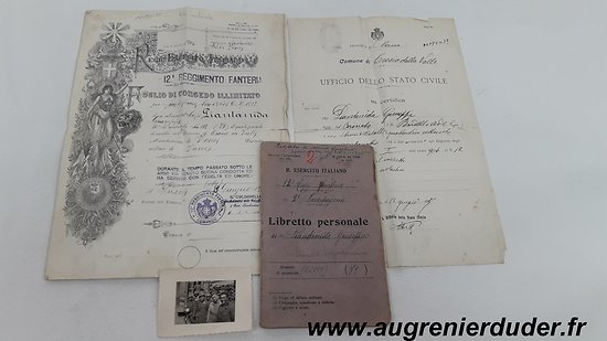 Livret individuel et documents Italie wwII