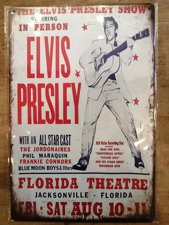 Plaque métallique Elvis Presley