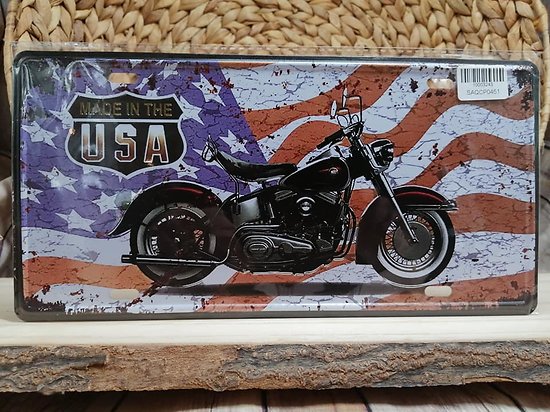 Plaque métallique moto US