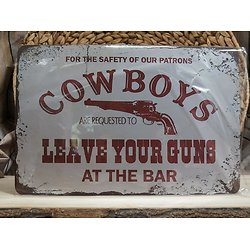 Plaque métallique Cowboy & guns