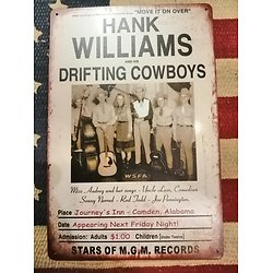 Plaque métallique Hank Williams