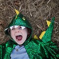 Cape deguisement enfant Dragon verte - 2/3 ans