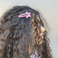 Grande barrette cheveux étoile - Rose shabby chic