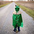 Déguisement enfant Cape de dragon verte - 3/4 ans