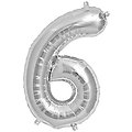 Ballon anniversaire chiffre aluminium argent - 36 cm