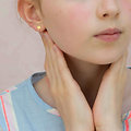 Boucles d'oreilles plaquées Or Chat Porte Bonheur Maneki Neko