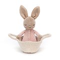 Peluche Jellycat Lapin dans son Couffin - Rock a Bye Bunny - ROCK4B 19 cm