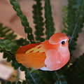 Petit oiseau décoratif à clipser Orange