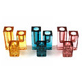 Bougeoirs  chandeliers en verre coloré - Lot de 3