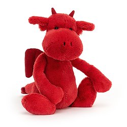 Peluche Jellycat Dragon – Bashful Dragon Rouge - BAS3RDR 31cm