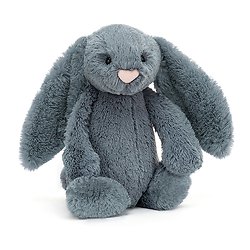 Peluche Jellycat bleu gris – Bashful Dusky Blue bunny – Medium BAS3DUSKB 31cm
