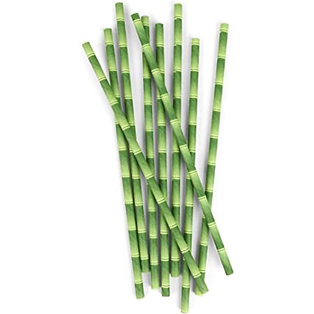 Pailles bambou en papier biodégradable - Lot de 24