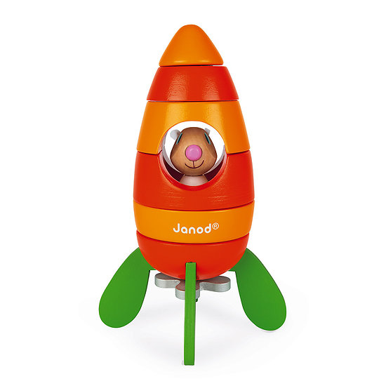 Jouet bébé - Fusée carotte en bois