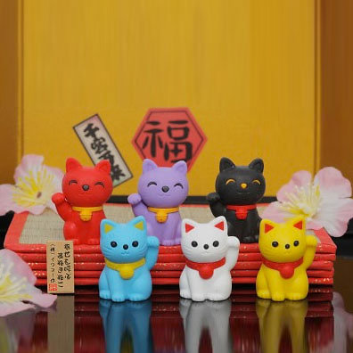 Gomme Iwako Lucky Cats - Chat porte bonheur Japonais