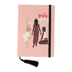 Petit cahier avec élastique et marque page pompon Girls Gang