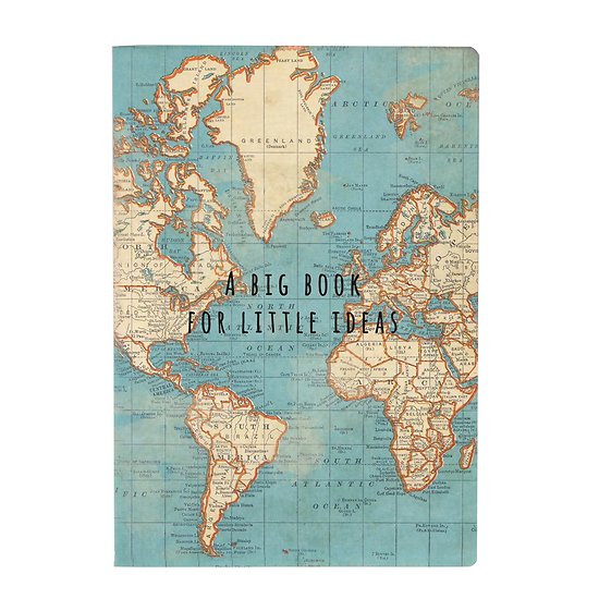 Cahier A5 - Carte du Monde Vintage