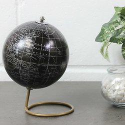 Globe terrestre vintage - Noir et doré