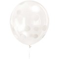 Ballons anniversaire Transparent à Pois Blancs - Lot de 12