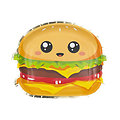 Assiette en carton Fast Food Hamburger - Lot de 8