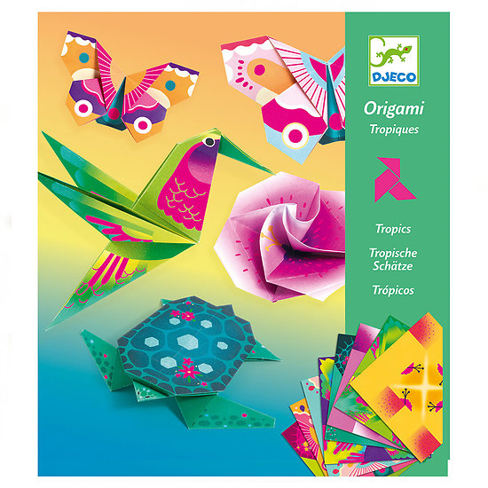 24 feuilles Papiers Origami Tropiques - 20x20cm