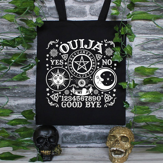 Tote bag sac en tissus Ouija Noir