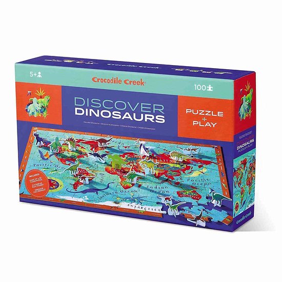 Puzzle 100 pièces et figurines - Dinosaures