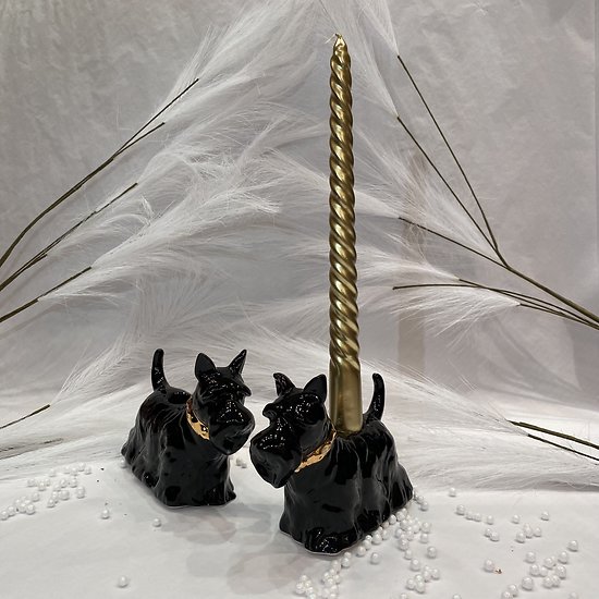 Bougeoir chandelier porte chandelle Chien -  15X10.5CM DOG CANDLE HOLDER
