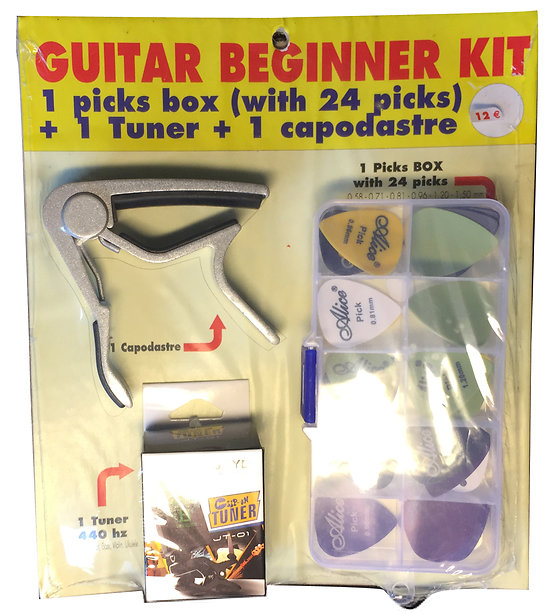 Beginner guitar kit jaune