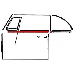 Lèche vitre extérieur complet avec baguette chromée avant droit chromé cab. 65-79
