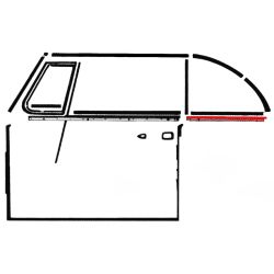 Lèche vitre extérieur complet avec baguette chromée arrière gauche chromé cab. 65-79