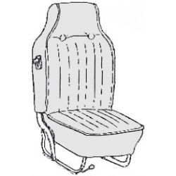 Kit housses de sièges gris clair cabriolet 68-69 avec appuis-tête