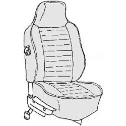 Kit housses de sièges (av+arr) noir 74-76 avec appuis tête incorporés