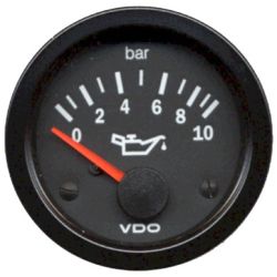 Manomètre de pression d'huile 0-10 bars diam 52mm VDO