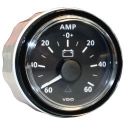 Ampèremètre -60/+60 amp diam 52mm fond noir VDO