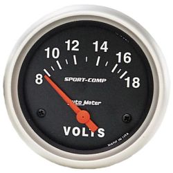 Voltmètre "SPORT COMP" diam 67mm  8-18 volts