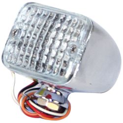 mini feu à LEDS avec glace blanche (6,3x4,5x5,1cm) avec 3 fonctions (position/freinage/clignotant)