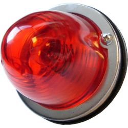 feu arrière rond glace rouge prévu pour ampoule double filament