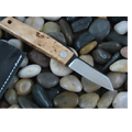 OFK5M Couteau EDC Ohta Knives FK5 Folder Maple Wood Handle D2 Blade Leather Pouch Made Japan