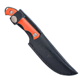 AB040H ABKT Tac Protector Fixed Blade 8Cr13MoV Blade Orange G10 Handle Leather Sheath