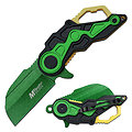 MTA1199BGN MTech A/O Green Cleaver 3Cr13 Blade Black/Green ABS Handle Linerlock Clip