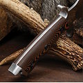 GH5122 United Cutlery Gil Hibben Tundra Toothpick 420HC Clip Point Blade Orange/Black Micarta Handles Leather Sheath