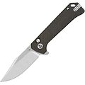 QS147A1 QSP Knife Grebe Brown Micarta Handle 14C28N Blade Ikbs Button Lock Clip