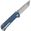 QS148B1 QSP Knife Grebe Blue Micarta Handle 14C28N Tanto Blade Ikbs Button Lock Clip