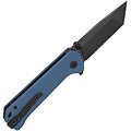 QS148B2 QSP Knife Grebe Blue Micarta Handle 14C28N Tanto Blade Ikbs Button Lock Clip