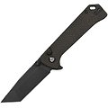 QS148A2 QSP Knife Grebe Dark Brown Micarta Handle 14C28N Tanto Blade Ikbs Button Lock Clip